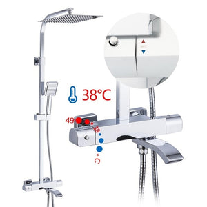 GAPPO thermostatic Shower System shower set rainfall faucet hot and cold black Shower faucet Bathtub thermostatic shower mixer