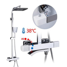 Load image into Gallery viewer, GAPPO thermostatic Shower System shower set rainfall faucet hot and cold black Shower faucet Bathtub thermostatic shower mixer