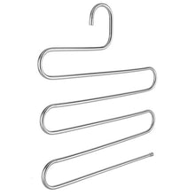 Load image into Gallery viewer, Stainless Steel S Shape Closet Pant Trousers Rack Magic Trousers Hanger Multi Pant Hanger 5 Layers Saving Space