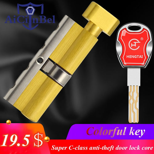 60 65 70 75 80 85 90 95 100mm Door Lock Cylinder Single Sided Blade Break Anti Stainless Steel Bar Brass Snake Groove Cylinder
