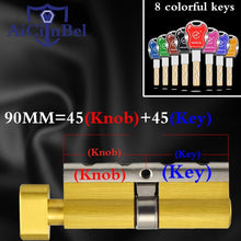 Load image into Gallery viewer, 60 65 70 75 80 85 90 95 100mm Door Lock Cylinder Single Sided Blade Break Anti Stainless Steel Bar Brass Snake Groove Cylinder