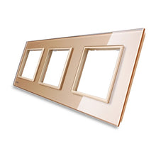 Load image into Gallery viewer, Livolo Luxury White Pearl Crystal Glass,EU standard, Triple Glass Panel For Wall Switch&amp;Socket,C7-3SR-11  (4 Colors)