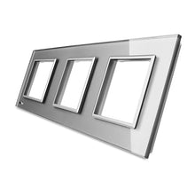 Load image into Gallery viewer, Livolo Luxury White Pearl Crystal Glass,EU standard, Triple Glass Panel For Wall Switch&amp;Socket,C7-3SR-11  (4 Colors)