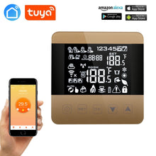 Load image into Gallery viewer, TUYA WiFi Alexa Google home Smart Thermostat Programmable Winter For Water/Floor Heating Touchscreen Room Temperature Controller